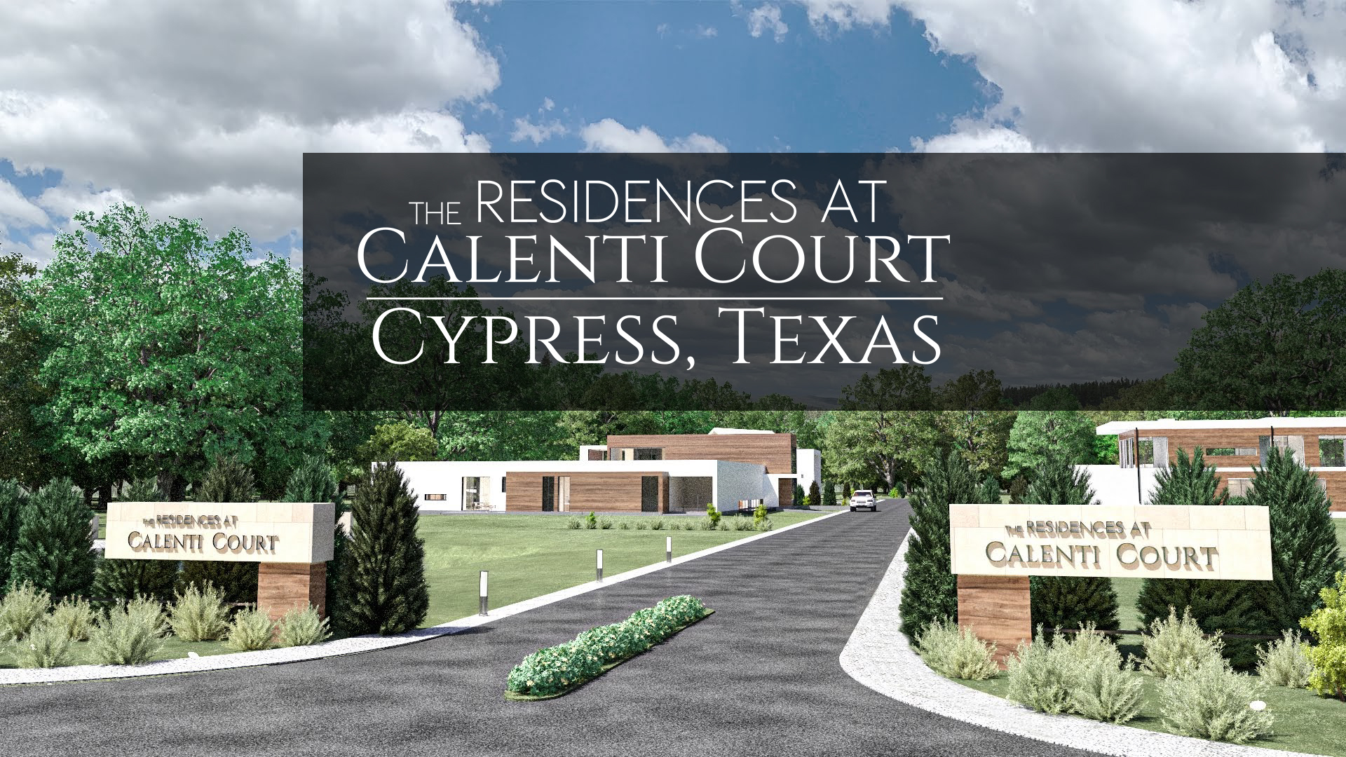 the Residences at Calenti Court  Cypress Texas community view
